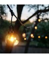 3m LED lyskjede med 6 pærer - Ø15cm pærer, E27 sokkel, IP65 utendørs, matt sort, kan sammenkobles