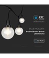 3m LED lyskjede med 6 pærer - Ø15cm pærer, E27 sokkel, IP65 utendørs, matt sort, kan sammenkobles