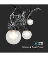 3m LED lyskjede med 6 pærer - Ø15cm pærer, E27 sokkel, IP65 utendørs, matt sort, kan sammenkobles