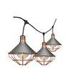 3m LED lyskjede med 6x E27 sokler - Rose gull, IP65, kan sammenkobles, inne / ute