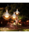 3m LED lyskjede med 6x E27 sokler - Rose gull, IP65, kan sammenkobles, inne / ute