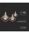 3m LED lyskjede med 6x E27 sokler - Rose gull, IP65, kan sammenkobles, inne / ute
