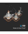 3m LED lyskjede med 6x E27 sokler - Rose gull, IP65, kan sammenkobles, inne / ute