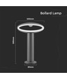9W hagelampe bedlampe med skjerm - IP54, mørkegrå, 3000K, inkl. lyskilde