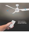 65W Takvifte - Hvit med RF-kontroll, 3 hvite vinger, AC motor (52 tommer)