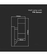 V-Tac Vegglampe opp/ned m. sensor - IP44 utendørs, rustfri, GU10 sokkel, uten lyskilde