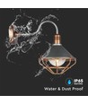 E27 vintage lanterne vegglampe - IP65, rose gold, ABS+metall, glass, uten lyskilde