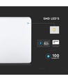 25W LED taklampe, Samsung LED chip - 300x300mm, IP44, IK08, hvit kant, 3000K
