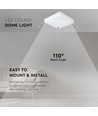 25W LED taklampe, Samsung LED chip - 300x300mm, IP44, IK08, hvit kant, 3000K