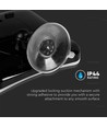 3,2W LED speil med 10x forstørrelse - Batteridrevet, 360° rotasjon, IP44, sort, sugekopp, kald hvit