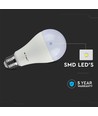 E27 17W dimbar LED pære - A65, Samsung LED chip, 1521lm, 6400K, hvit plast