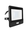 30W LED lyskaster med PIR sensor - Samsung LED chip, IP65, sort, 1m kabel, utendørs