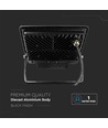 50W LED lyskaster med sensor - Samsung LED chip, IP65, sort, 6500K, 5 års garanti