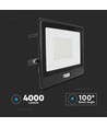 50W LED lyskaster med sensor - Samsung LED chip, IP65, sort, 6500K, 5 års garanti
