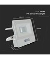 10W LED-lyskaster med sensor - Hvit, Samsung LED-chip