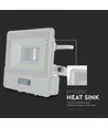 10W LED-lyskaster med sensor - Hvit, Samsung LED-chip
