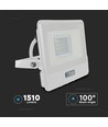 20W LED lyskaster med sensor, Samsung LED chip - 4000K, hvit, IP65, PIR sensor, utendørs