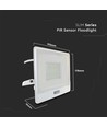 50W lyskaster - PIR-sensor, Samsung-chip, 1m kabel, 4000K, hvitt hus, arbeidslampe