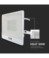 50W lyskaster - PIR-sensor, Samsung-chip, 1m kabel, 4000K, hvitt hus, arbeidslampe
