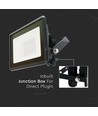 20W LED Projektør - Samsung Chip, Direkte Tilkobling, 4000K, Sort Hus