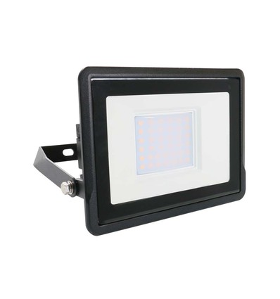 30W LED lyskaster, Samsung LED chip - IP65, kald hvit, sort, innebygd koblingsboks, utendørs
