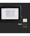 30W LED lyskaster, Samsung LED chip - IP65, kald hvit, sort, innebygd koblingsboks, utendørs