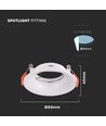 GU10/MR16 Downlight - Ekskl. lyskilde, Hull: Ø8 cm, Mål: Ø8,8 cm