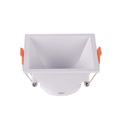 GU10 innfellingsspot - Firkantet, hvit, IP20, hull: 83x83mm, uten lyskilde