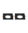 2 stk. GU10/MR16 downlight, uten lyskilde, sort, hull: Ø6,1cm mål: 8,1x8,1cm