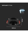 GU10/MR16 Downlight med sort reflektor - Uten lyskilde, Sort, Hull: Ø7,2 cm, mål: Ø8,5 cm