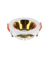 GU10 innfellingsspot - Rund, hvit/gull, PC plast, Hull: Ø7,2 cm, Mål: Ø8,5 cm, uten lyskilde