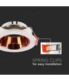 GU10 innfellingsspot - Rund, hvit med rose gold reflektor, IP20, hull: Ø7,2 cm, mål: Ø8,5 cm