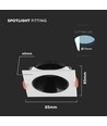 GU10/MR16 Downlight med sort reflektor - Uten lyskilde, Sort, Hull: Ø7,2 cm, Mål: 8,5x8,5 cm
