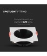 GU10/MR16 Downlight med sort reflektor - Uten lyskilde, Sort, Hull: Ø7,2 cm, Mål: 8,5x8,5 cm