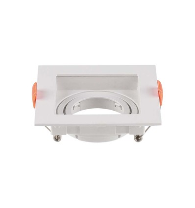GU10 innbyggingsspot - Firkantet, hvit, 102x102 mm, hull: 95x95 mm, IP20, uten lyskilde