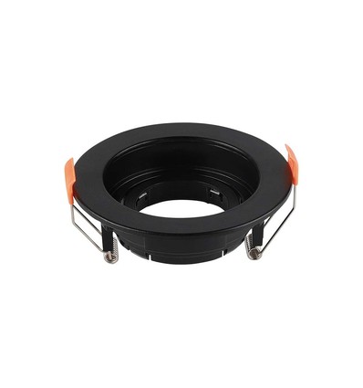 GU10 innbyggingsspot - Rund, sort, PC plast, IP20, hull: Ø8,5 cm, mål: Ø10,2 cm