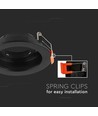 GU10 innbyggingsspot - Rund, sort, PC plast, IP20, hull: Ø8,5 cm, mål: Ø10,2 cm