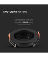 GU10 innfellingsspot - Rund, sort, PC-plast, inne/ute, hull: Ø8,5 cm, mål: Ø10,2 cm