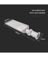 150W LED gatelykt med Samsung chip og sensor - 135lm/W, IP65, 6500K, grå, justerbar vinkel