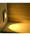 3W kvadratisk LED innfellingsspot til trapper - 4000K, 270lm, hull: 62mm, mål: 80x80mm