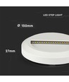2W rund LED trappespots - Hvit, 4000K, IP65, innendørs og utendørs