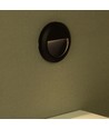 2W LED vegglampe til trapper - Rund, sort, 4000K, 80lm, Ø15cm, inne / ute