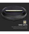 2W LED vegglampe til trapper - Rund, sort, 4000K, 80lm, Ø15cm, inne / ute
