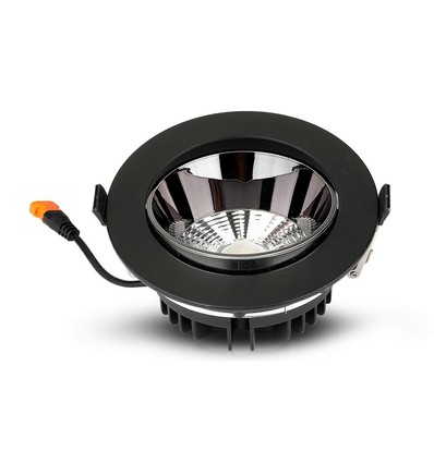 20W Samsung LED innfellingspanel - 1600lm, Ø16cm, sort kant, varm hvit, 5 års garanti