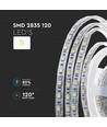 5m 8W/m sprutsikker LED-strip - 24V, IP65, 120 LED per meter