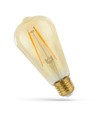 E27 5W LED-pære - ST58, filament, ravfarget glass, ekstra varm