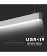 120cm 40W LED lysskinne, sølv, Samsung - UGR19, 1-10V dimbar