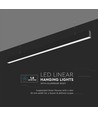 40W LED lineært pendelarmatur, sort - Samsung LED chip, 6400K, 120cm, 5 års garanti