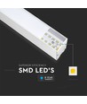 120cm 40W LED lineært armatur med Samsung chip - Hvit, 120° spredning, inkl. 1,5m wireoppheng