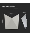 5W vegglampe, grå - IP65, 4000K, aluminium, 120° spredning, inkl. lyskilde